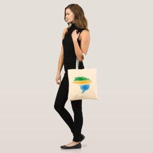 Brazilië kaart grens met Braziliaanse vlag kleuren Tote Bag