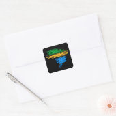 Brazilië kaart grens met Braziliaanse vlag kleuren Vierkante Sticker (Envelop)