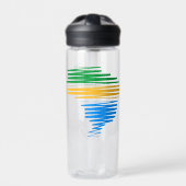 Brazilië kaart grens met Braziliaanse vlag kleuren Waterfles (Voorkant)