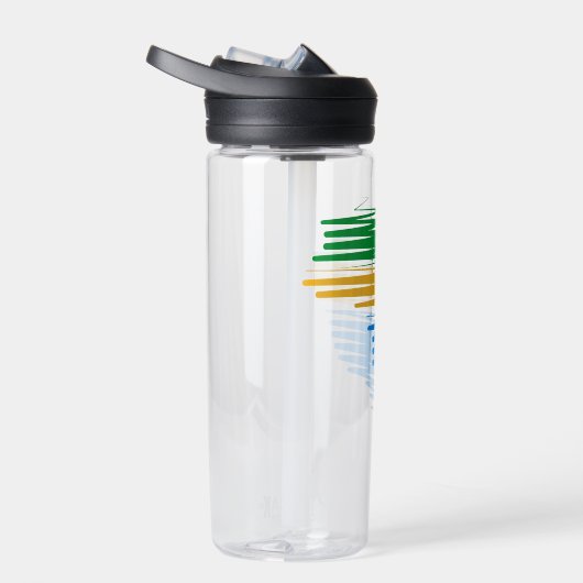 Brazilië kaart grens met Braziliaanse vlag kleuren Waterfles (Rechts)