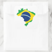 BRAZILIË KAART VIERKANTE STICKER (Tas)