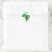 Brazilië Kaart Vlaggenontwerp Ronde Sticker (Tas)