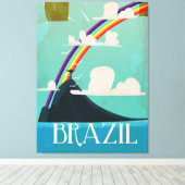 brazilië klaagt over het oude poster canvas afdruk (Insitu (Houten vloer))