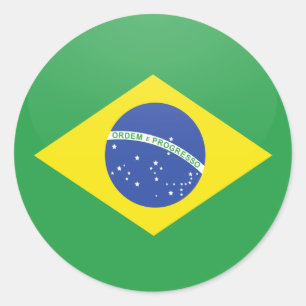 Brazilië kwaliteit Vlag Cirkel Ronde Sticker