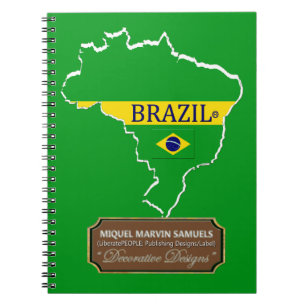 Brazilië land overzicht Vlag Kleuren Modern Notiti Notitieboek