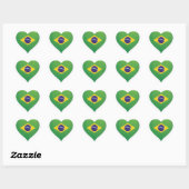 Brazilië liefde vlag trots hart sticker (Vel)