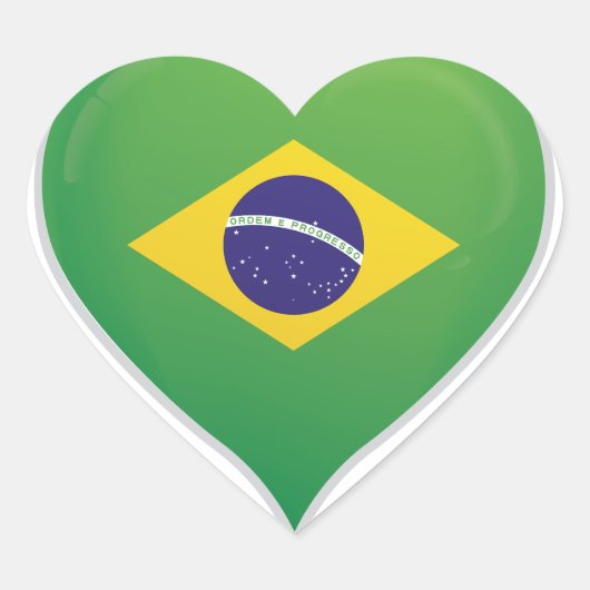 Brazilië liefde vlag trots hart sticker (Voorkant)
