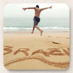 BRAZILIË. Man op de borst met een zwempak Drankjes Onderzetter