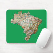 Brazilië Map Mousepad Muismat (Met muis)