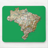 Brazilië Map Mousepad Muismat (Voorkant)