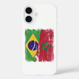 Brazilië Marokko Half Vlag Braziliaans Marokkaans iPhone 16 Hoesje