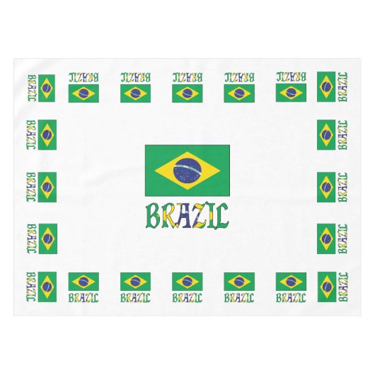 Brazilië met Braziliaanse vlag Tafelkleed (Voorkant (Horizontaal))