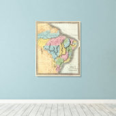 Brazilië met Guyana en Paraguay Canvas Afdruk (Insitu (Houten vloer))