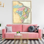 Brazilië met Guyana en Paraguay Canvas Afdruk (Insitu (Woonkamer))