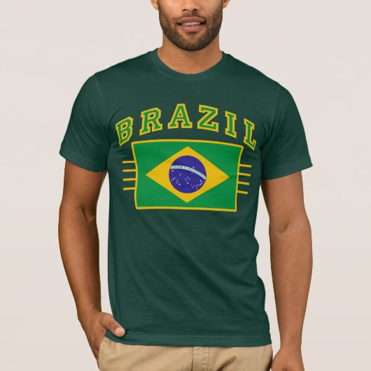 Brazilië met vlag t-shirt (Voorkant)