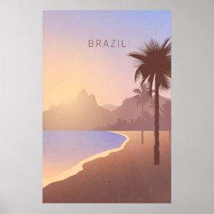 Brazilië Minimaal Reisposter Poster
