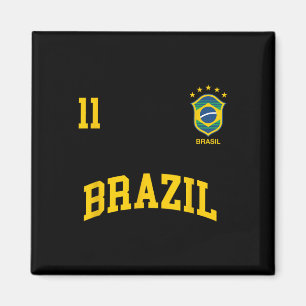Brazilië Nummer 11 Braziliaans Voetbalteam Sportsh Magneet