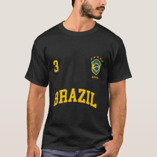 Brazilië Nummer 3 Braziliaans voetbalteam Sport T-shirt