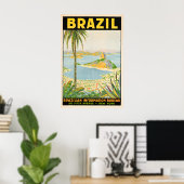 Brazilië - Oude Reisaffiche Prints (Thuiskantoor)