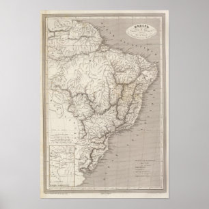 Brazilië, Paraguay en Uruguay Poster