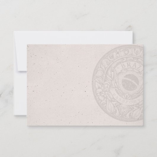 Brazilië Paspoort bruiloft RSVP Kaart (Achterkant)