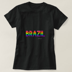 Brazilië Pride T Shirt Regenboogvlag W.