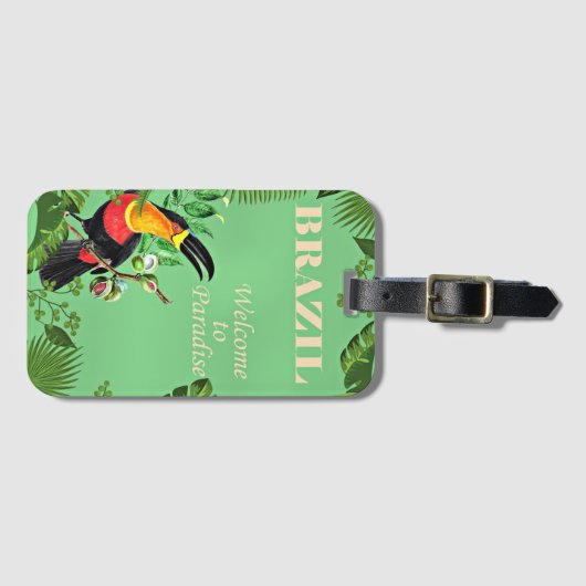 Brazilië Reisposter, Toucan, Bagagelabel (Voorkant (horizontaal))
