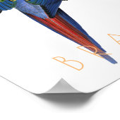  Brazilië reist Macaw-vogel midden eeuw Poster (Hoek)