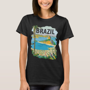 Brazilië Rio de Janeiro Kust Groen Reizen T-shirt