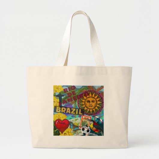 Brazilië Rio de Janiero Sun Travel Kleurrijke kuns Grote Tote Bag (Voorkant)