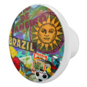 Brazilië Rio de Janiero Sun Travel Kleurrijke kuns Keramische Knop (Rechts)