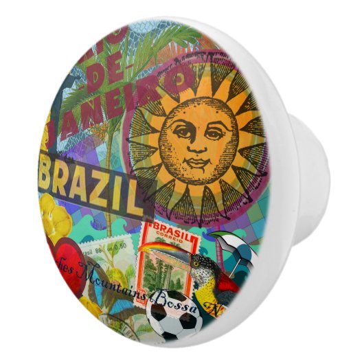 Brazilië Rio de Janiero Sun Travel Kleurrijke kuns Keramische Knop (Rechts)
