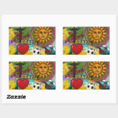 Brazilië Rio de Janiero Sun Travel Kleurrijke kuns Rechthoekige Sticker (Vel)