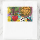 Brazilië Rio de Janiero Sun Travel Kleurrijke kuns Rechthoekige Sticker (Tas)