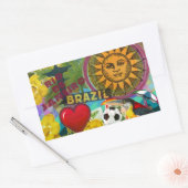 Brazilië Rio de Janiero Sun Travel Kleurrijke kuns Rechthoekige Sticker (Envelop)