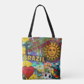 Brazilië Rio de Janiero Sun Travel Kleurrijke kuns Tote Bag (Achterkant)
