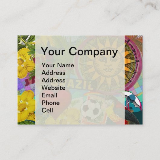 Brazilië Rio de Janiero Sun Travel Kleurrijke kuns Visitekaartje (Voorkant)