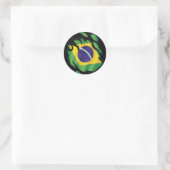 Brazilië Ripped Flag Classic Ronde Sticker (Tas)
