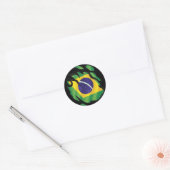 Brazilië Ripped Flag Classic Ronde Sticker (Envelop)