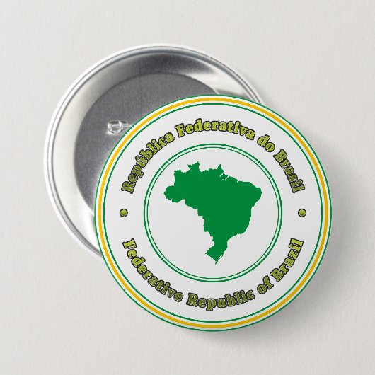 Brazilië Ronde Button 7,6 Cm (Voorkant /achterkant)