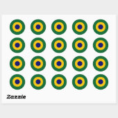 Brazilië ronde land vlag symbool leger een leger ronde sticker (Vel)