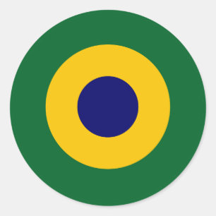 Brazilië ronde land vlag symbool leger een leger sticker