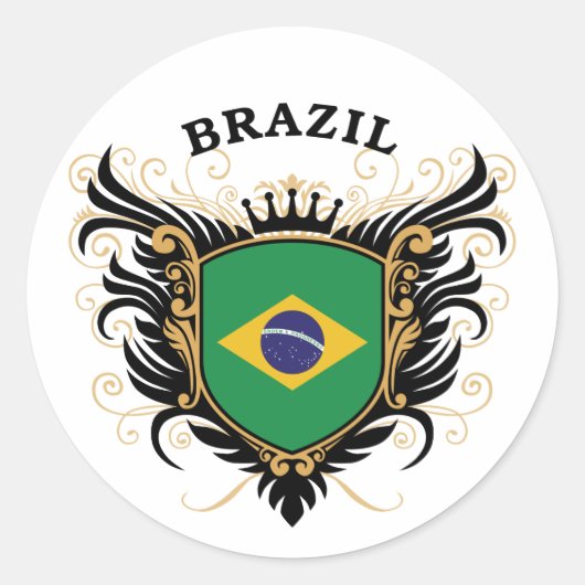 Brazilië Ronde Sticker (Voorkant)