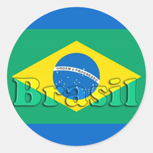 Brazilië Ronde Sticker (Voorkant)