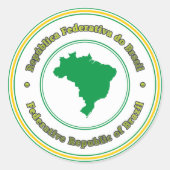 Brazilië Ronde Sticker (Voorkant)