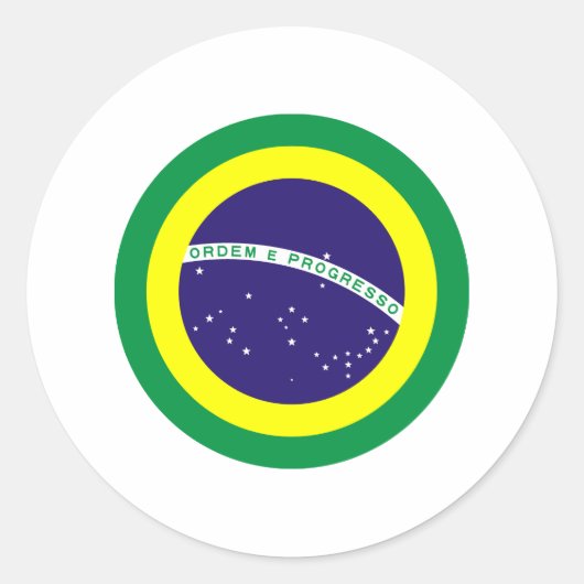 Brazilië Ronde vlag Ronde Sticker (Voorkant)