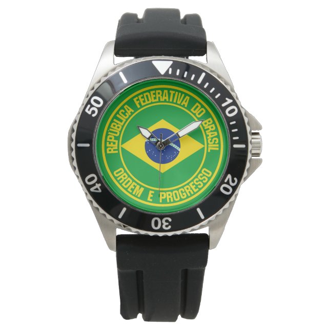 Brazilië Round Emblem Horloge (Voorkant)