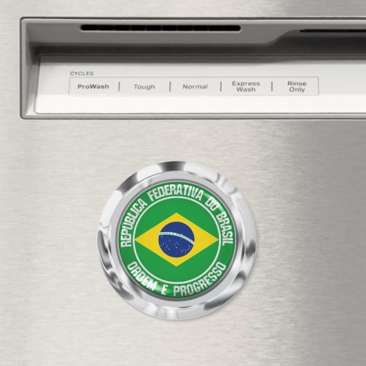 Brazilië Round Emblem Magneet (Insitu (Vaatwasser))
