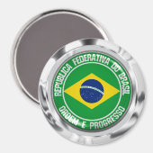 Brazilië Round Emblem Magneet (Voorkant / Achterkant)