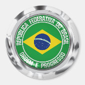 Brazilië Round Emblem Magneet (Voorkant)